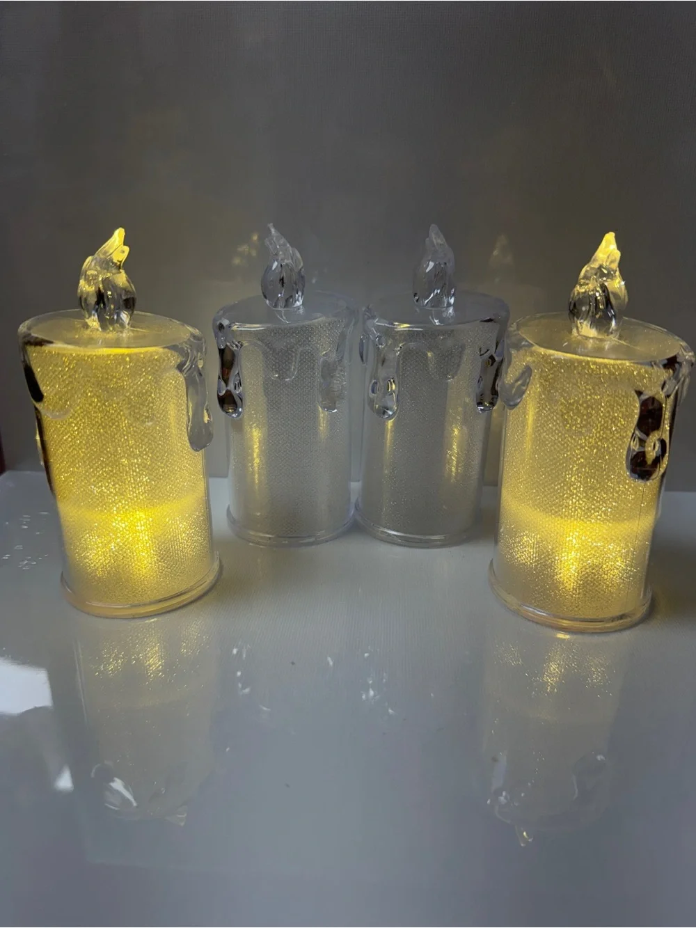 4 Pieces LED plastic Tealight candle 12cm x 5cm